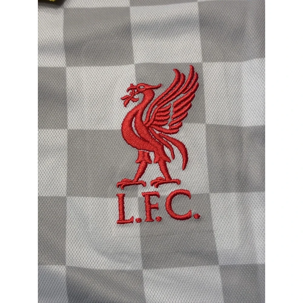 Nike Liverpool FC Victory Polo Shirt Mens M Dri-Fit FQ3127-077 Grey Checkered